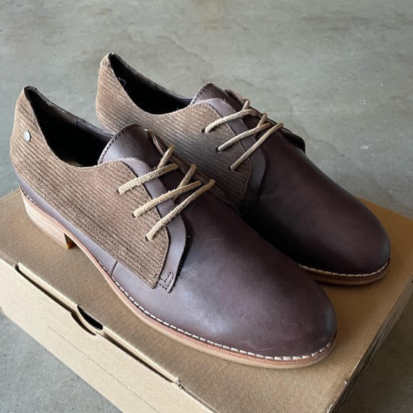 Cat Tally Oxford Dark Brown Pull Leather Low Stacked Heel Dress Shoes 9 Womens - Picture 3 of 8